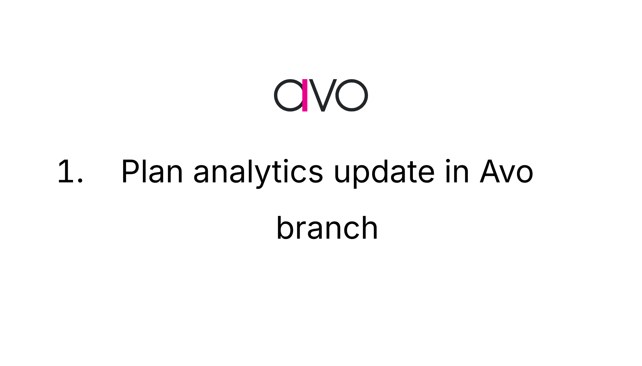 1. Plan analytics update in Avo branch Avo Docs
